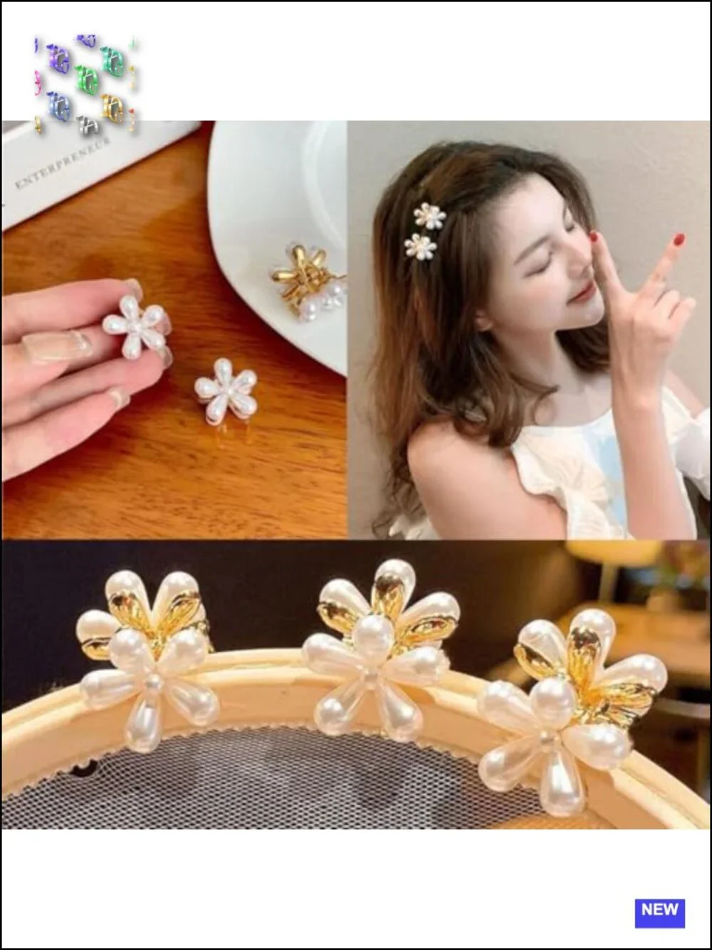 Mini Pearl Hair Claw Clip Set Strong Hold No Slip Hair Accessories Styling